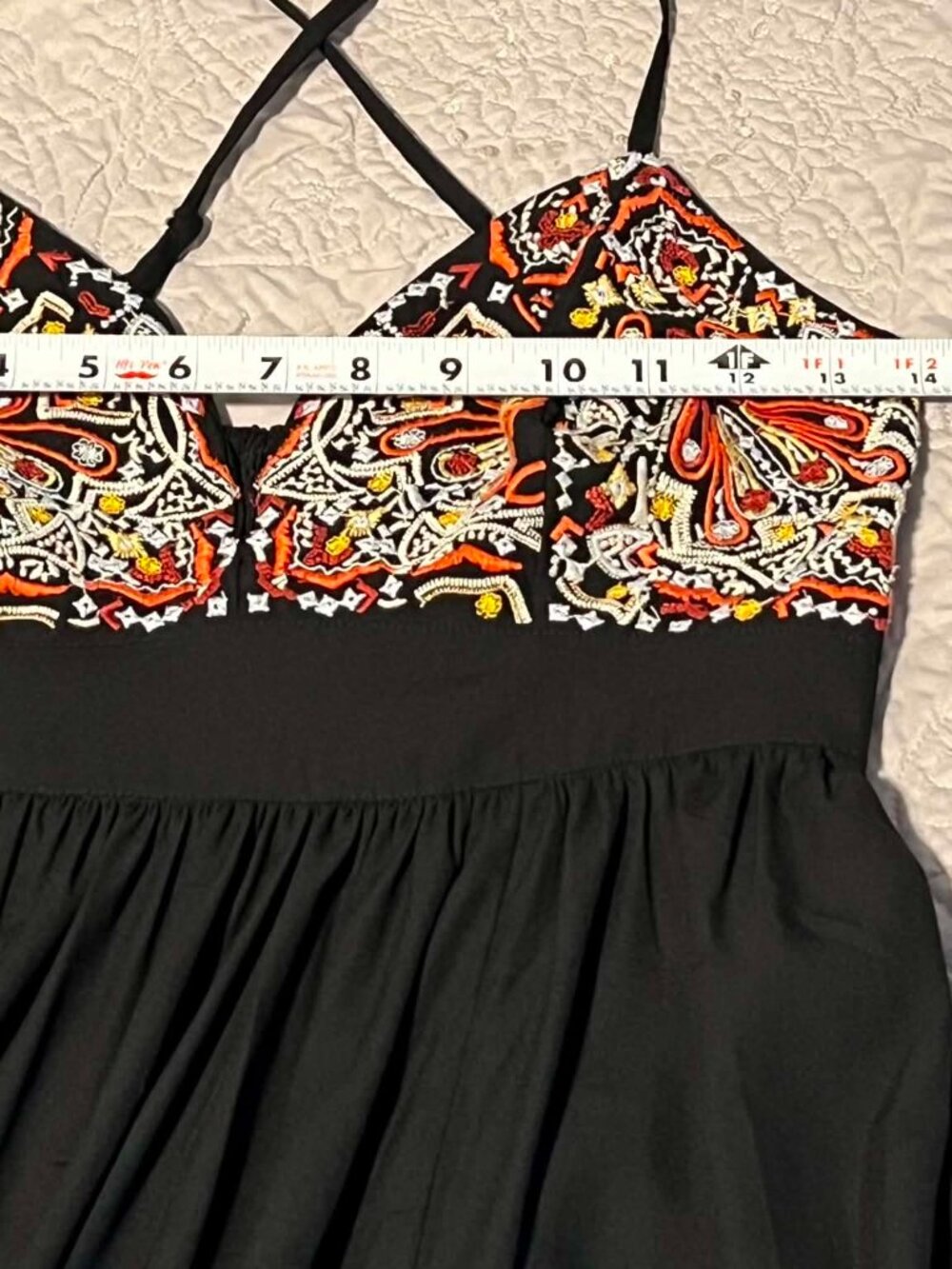 Abercrombie & Fitch Maxi Dress Spaghetti Straps Embroidered Size S - Picture 8 of 9